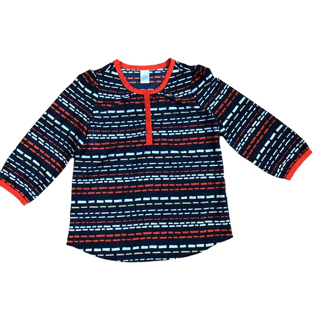Gymboree Striped 3/4 Sleeves Blue Orange Casual Lightweight Top Girl’s Size 10